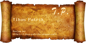 Tikos Patrik névjegykártya